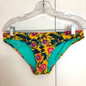 Shade & Shore mustard with teal swim bottom, size M